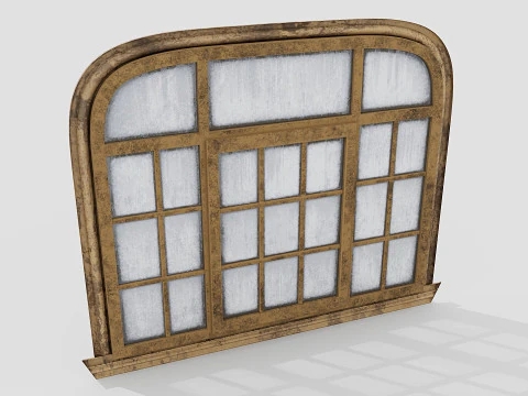 Finestra ovale vecchia Modello 3D