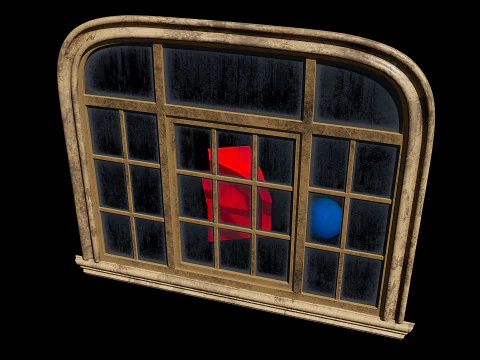 Finestra ovale vecchia Modello 3D