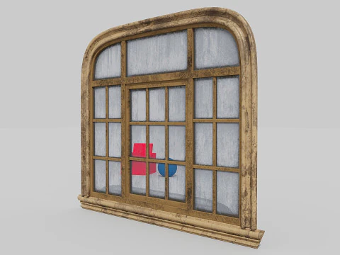 Finestra ovale vecchia Modello 3D