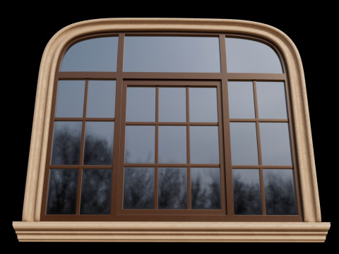 Venster ovaal bruin 3D Model