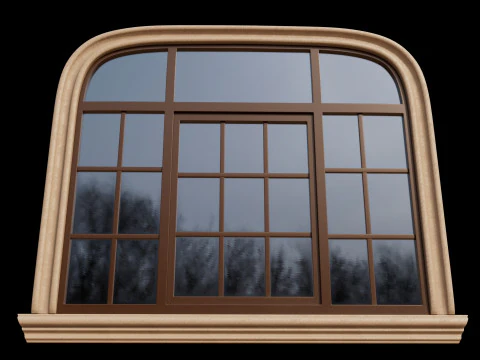 Janela oval marrom Modelo 3D