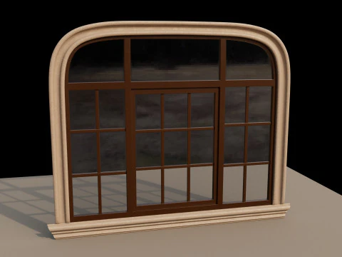 Window oval brown 3D Model