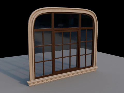 Window oval brown 3D Model