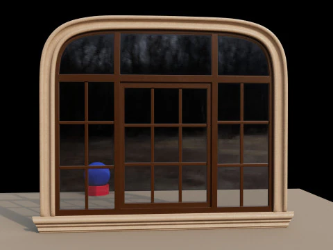Window oval brown 3D Model