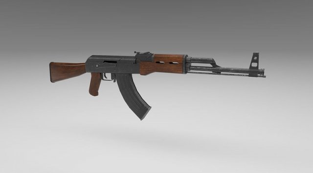 AK 47 Model 3D .c4d .max .obj .3ds .fbx .stl .blend 