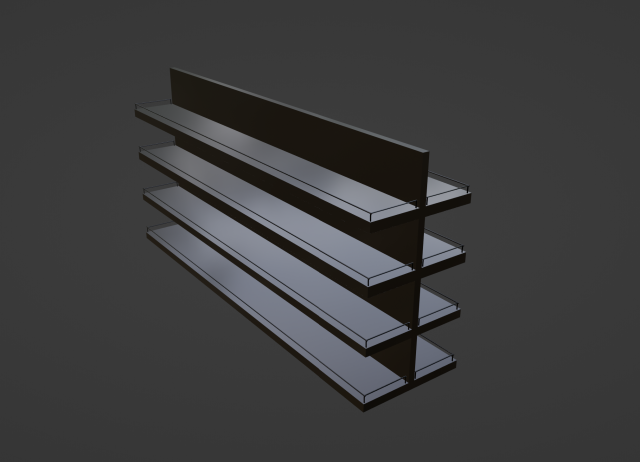Grocery Store Shelf 3D Model .c4d .max .obj .3ds .fbx .stl .blend 