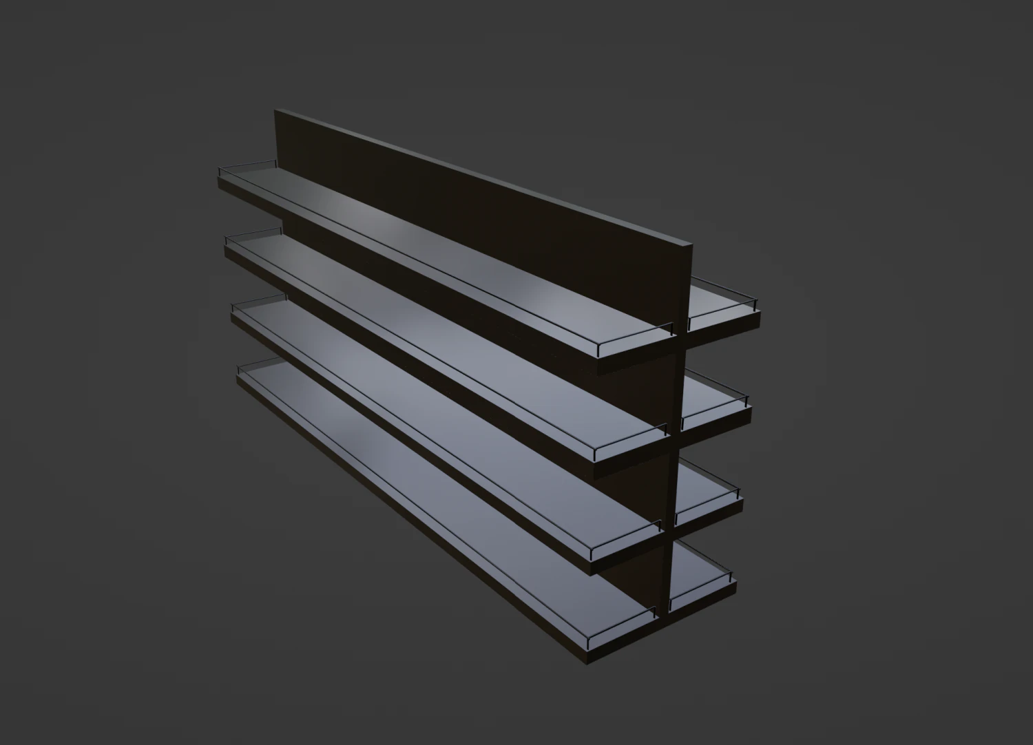Grocery Store Shelf 3D Model .c4d .max .obj .3ds .fbx .stl .blend