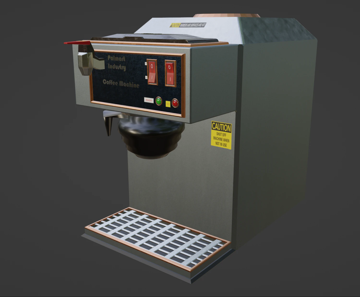 Coffee machine 3D Model .c4d .max .obj .3ds .fbx .stl .blend 