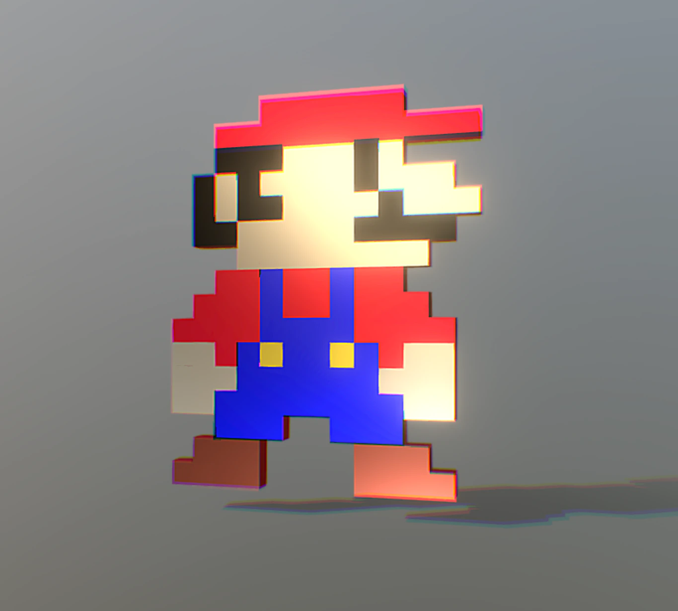 Pixel Mario 3D Model .c4d .max .obj .3ds .fbx .stl .blend 