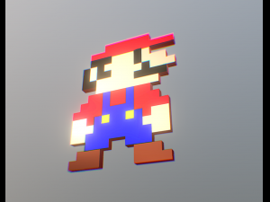 Pixel Mario 3D मॉडल