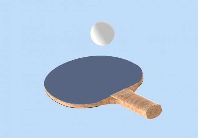Ping Pong racket 3D Model .c4d .max .obj .3ds .fbx .stl .blend 