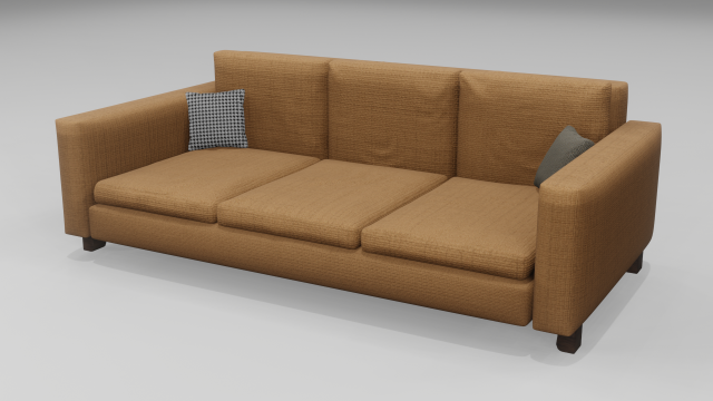 Orange Sofa 3D 모델 .c4d .max .obj .3ds .fbx .stl .blend 