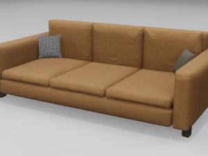 Canap&eacute; orange Modèle 3D