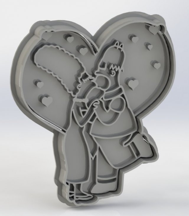 Cortador de galleta Homero y Marge Modello di stampa 3D .c4d .max .obj .3ds .fbx .stl .blend 
