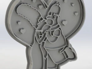 Cortador de galleta Homero e Marge Modelo de Impressão 3D