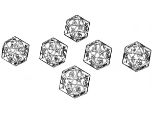 20 Sided Game Dice 6 Colors 3D Print Model