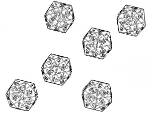 20 Sided Game Dice 6 Colors 3D Print Model
