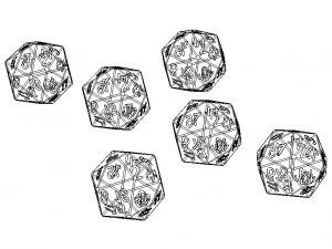 20 Sided Game Dice 6 Colors 3D Print Model