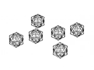 20 Sided Game Dice 6 Colors 3D Print Model