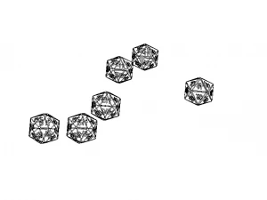 20 Sided Game Dice 6 Colors 3D Print Model
