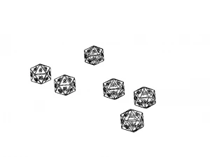 20 Sided Game Dice 6 Colors 3D Print Model