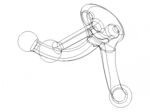 Plastic Triple Coat Hook 3D Print Model