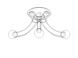 Plastic Triple Coat Hook 3D Print Model