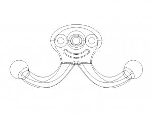 Plastic Triple Coat Hook 3D-Druckmodell