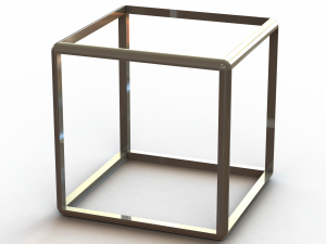 Wireframe Shape Cube 3D Print Model