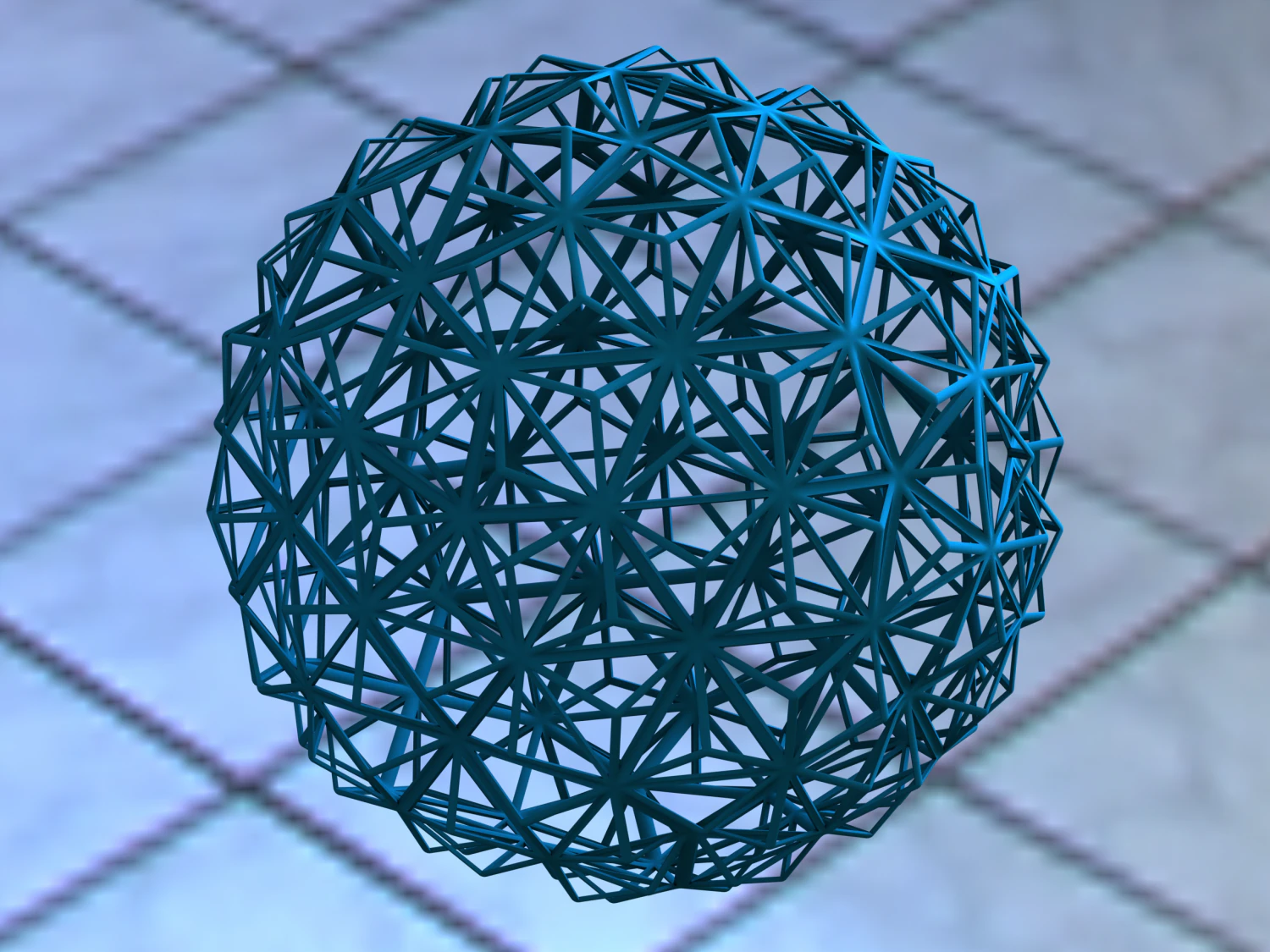 Wireframe Shape Triangulated Ball 3D Print Model .c4d .max .obj .3ds .fbx .stl .blend 