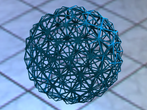 Wireframe Shape Triangulated Ball 3D Print Model