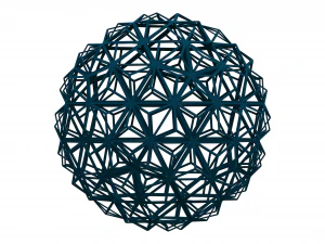 Wireframe Shape Triangulated Ball 3D Print Model