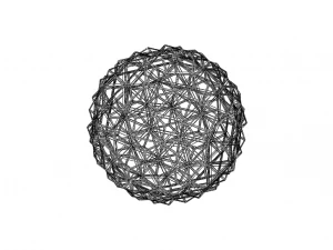 Wireframe Shape Triangulated Ball 3D Print Model