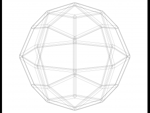 Wireframe Shape Deltoidal Icositetrahedron Model do druku 3D