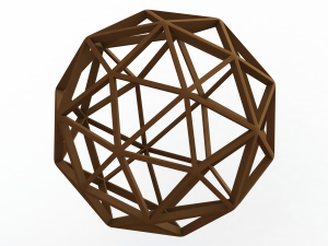 Wireframe Shape Pentakis Dodecahedron 3D Print Model