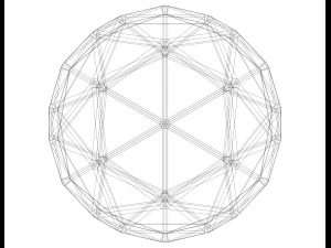 Wireframe Shape Pentakis Dodecahedron 3D Print Model