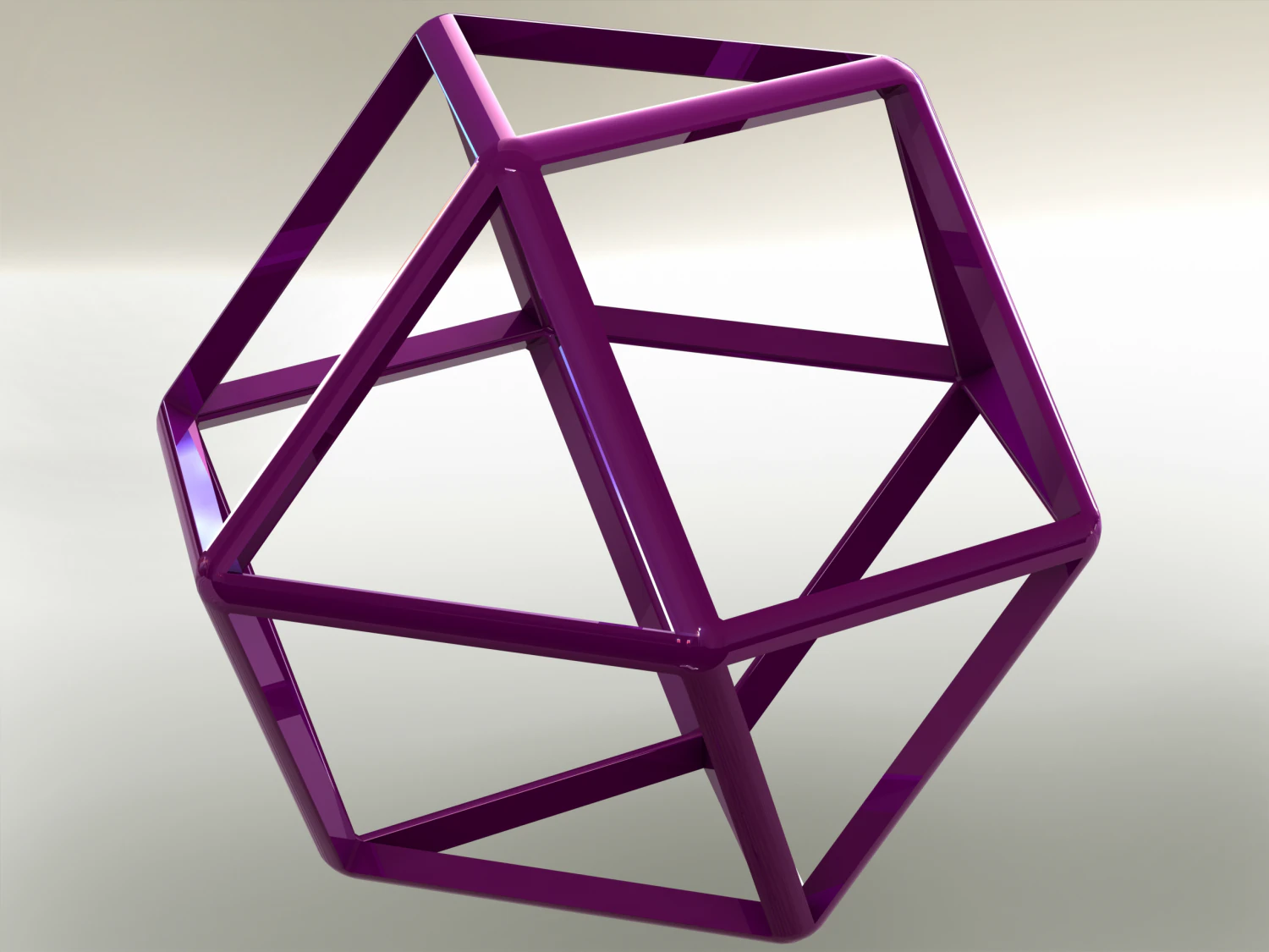Wireframe Shape Cuboctahedron 3D Print Model .c4d .max .obj .3ds .fbx .stl .blend
