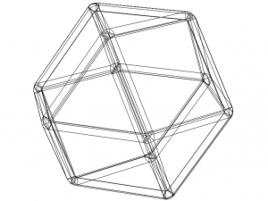 Wireframe Shape Cuboctahedron 3D Принт Модель