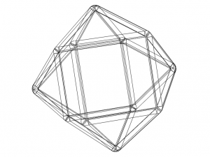 Wireframe Shape Cuboctahedron 3D Принт Модель