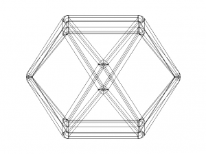 Wireframe Shape Cuboctahedron 3D Принт Модель