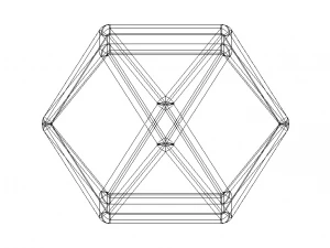 Wireframe Shape Cuboctahedron 3D Print Model