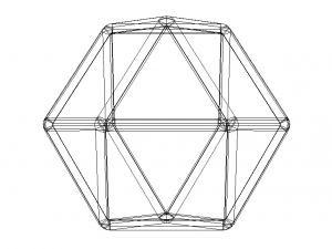 Wireframe Shape Cuboctahedron 3D Принт Модель