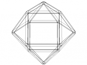 Wireframe Shape Cuboctahedron 3D Принт Модель