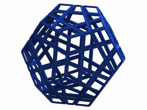 Wireframe Shape Geometric Megaminx Cube Model Cetak 3D