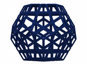Wireframe Shape Geometric Megaminx Cube Model Cetak 3D