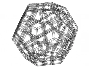 Wireframe Shape Geometric Megaminx Cube 3D Print Model