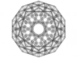 Wireframe Shape Geometric Megaminx Cube 3D Print Model