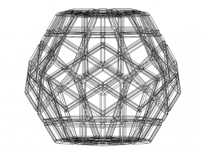 Wireframe Shape Geometric Megaminx Cube Model Cetak 3D