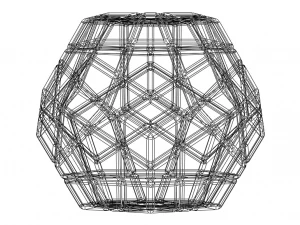 Wireframe Shape Geometric Megaminx Cube 3D Print Model
