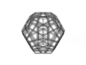 Wireframe Shape Geometric Megaminx Cube 3D Print Model